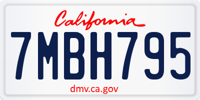 CA license plate 7MBH795