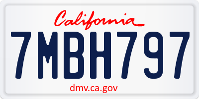 CA license plate 7MBH797