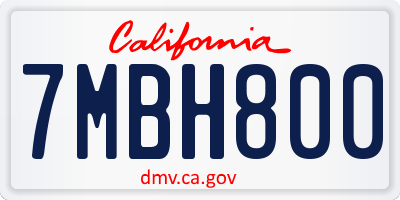 CA license plate 7MBH800
