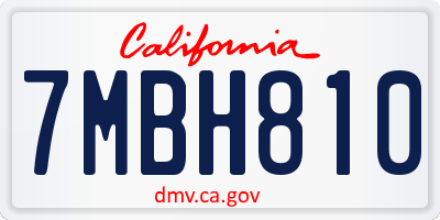 CA license plate 7MBH810