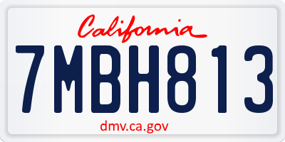CA license plate 7MBH813