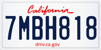 CA license plate 7MBH818