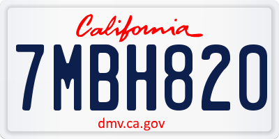 CA license plate 7MBH820