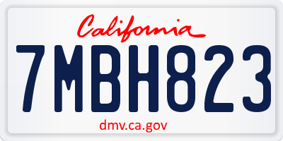 CA license plate 7MBH823