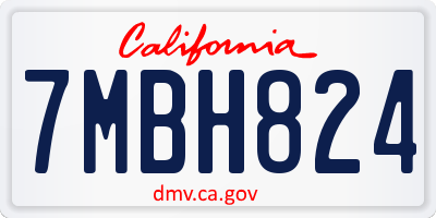 CA license plate 7MBH824