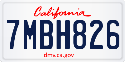 CA license plate 7MBH826