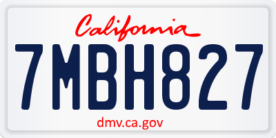 CA license plate 7MBH827