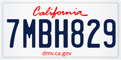 CA license plate 7MBH829