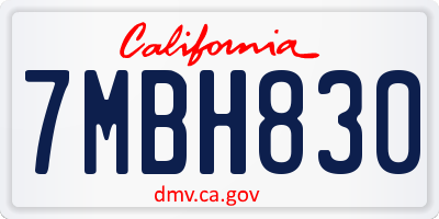 CA license plate 7MBH830