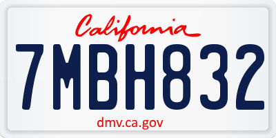 CA license plate 7MBH832