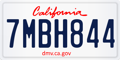 CA license plate 7MBH844