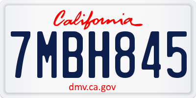 CA license plate 7MBH845