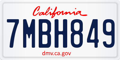 CA license plate 7MBH849