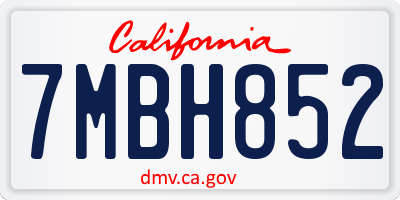 CA license plate 7MBH852