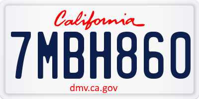 CA license plate 7MBH860