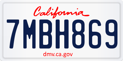 CA license plate 7MBH869