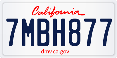 CA license plate 7MBH877
