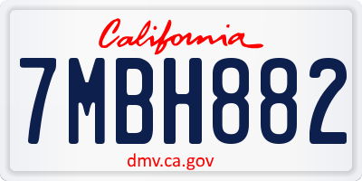 CA license plate 7MBH882