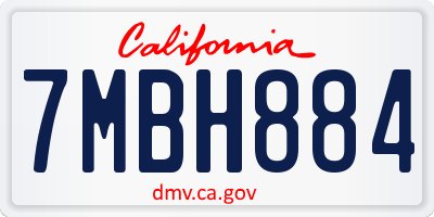 CA license plate 7MBH884