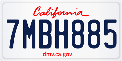 CA license plate 7MBH885