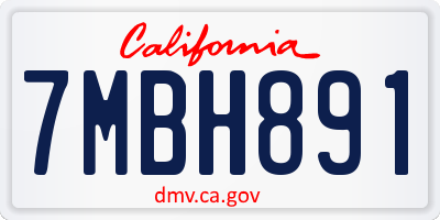 CA license plate 7MBH891