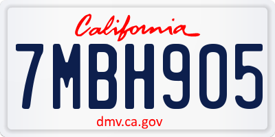 CA license plate 7MBH905