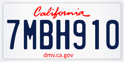 CA license plate 7MBH910