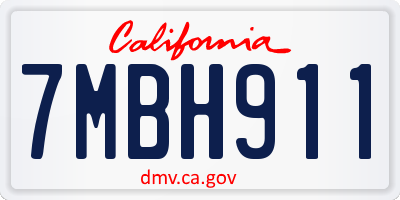 CA license plate 7MBH911