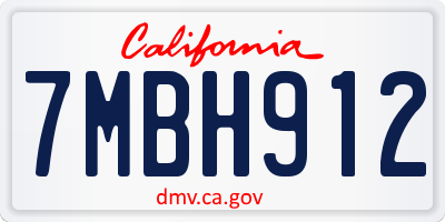CA license plate 7MBH912
