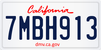 CA license plate 7MBH913