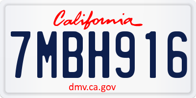CA license plate 7MBH916