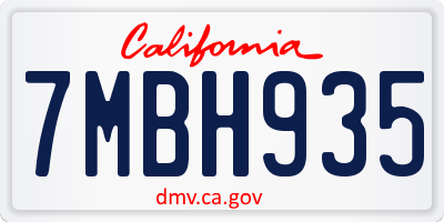CA license plate 7MBH935