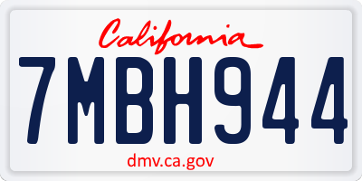 CA license plate 7MBH944