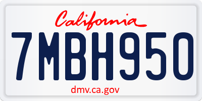 CA license plate 7MBH950