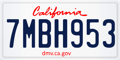 CA license plate 7MBH953