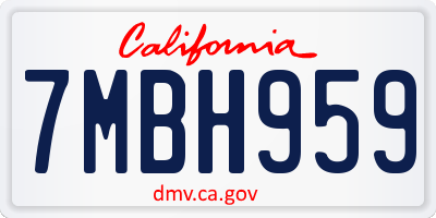 CA license plate 7MBH959