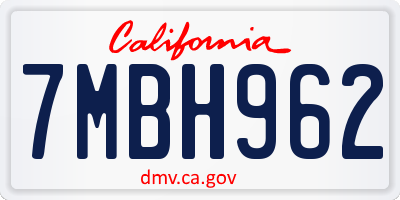 CA license plate 7MBH962