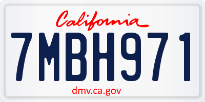 CA license plate 7MBH971
