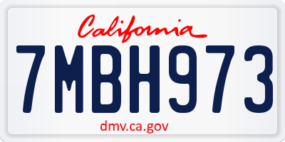 CA license plate 7MBH973