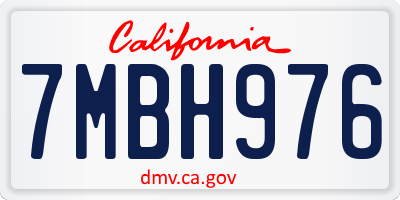 CA license plate 7MBH976