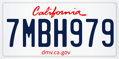 CA license plate 7MBH979