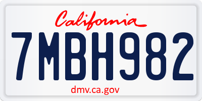CA license plate 7MBH982