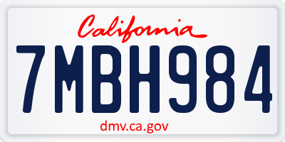 CA license plate 7MBH984