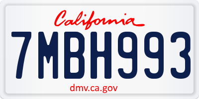 CA license plate 7MBH993