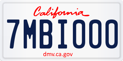 CA license plate 7MBI000