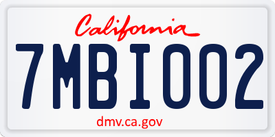 CA license plate 7MBI002