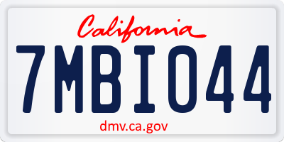 CA license plate 7MBI044