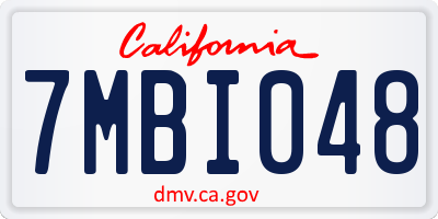 CA license plate 7MBI048