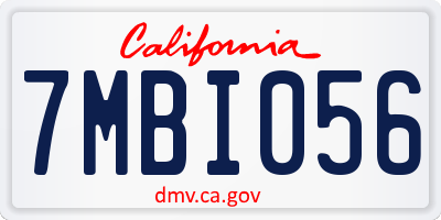 CA license plate 7MBI056