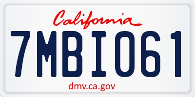 CA license plate 7MBI061